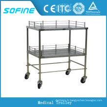 SF-DJ135 en acier inoxydable panier médical chariot d&#39;hôpital